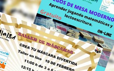 Talleres online de Máscaras y Juegos de Mesa.