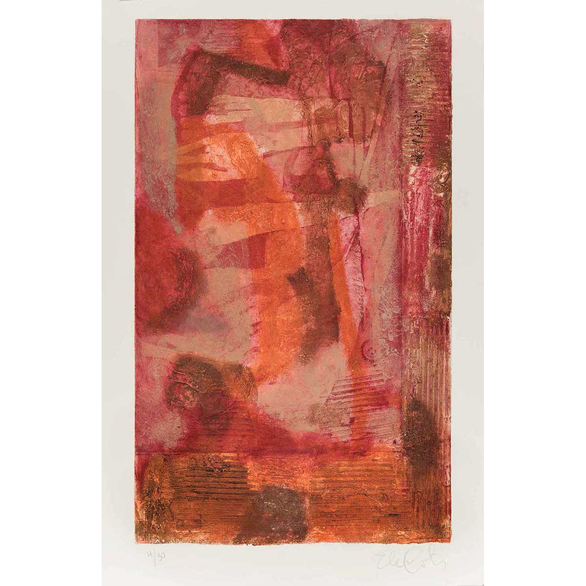 ELENA G. CORTÉS - "Pigmalión" / Aguatinta. Adición de materia sobre papel, 60x36,5cm.