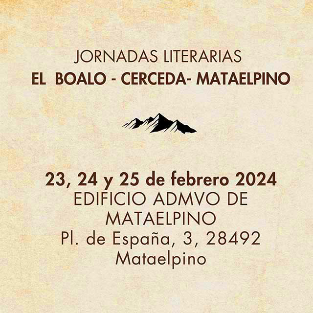 Jornadas Literarias (2024), en El Boalo, Cerceda y Mataelpino.