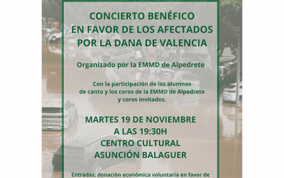 Concierto benéfico Damnificados por la Dana de Valencia, en Alpedrete